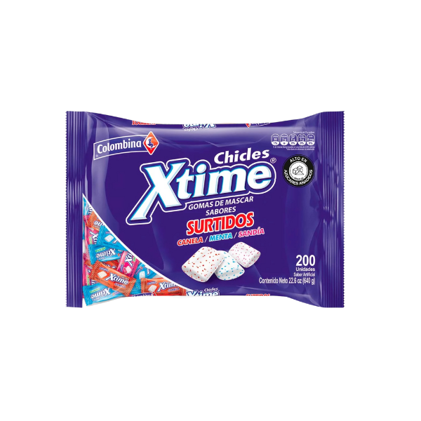 1263 CHICLE XTIME BOLSA SURTIDO*200 CJ*12