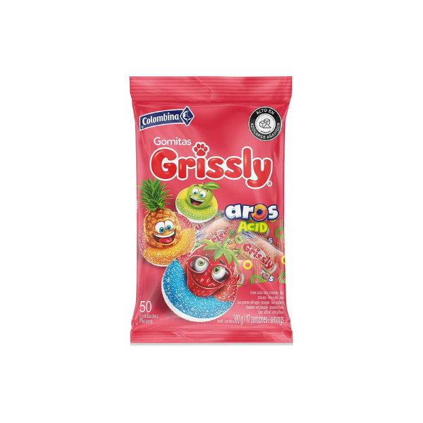 2247 GOMAS GRISSLY AROS ACIDO PAQ50 270GR CJ24   Mayorista AhorroPlus