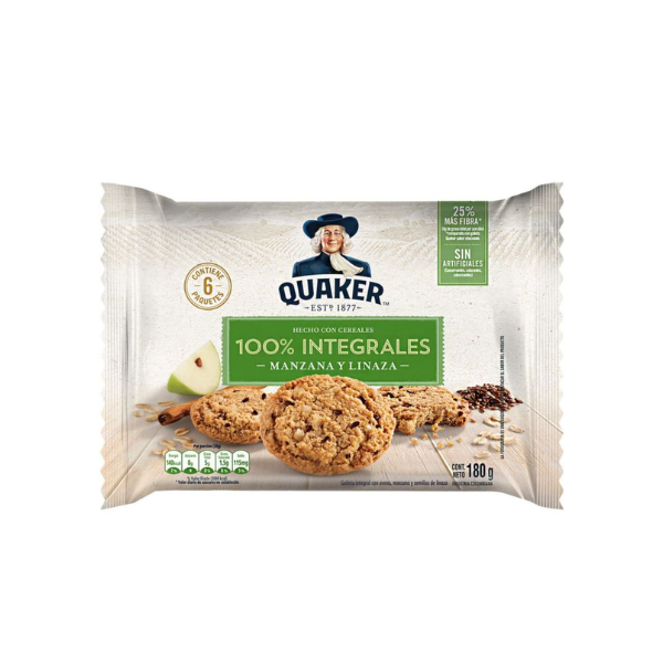 2596 GALLETA QUAKER MANZANA Y LINAZA 180G