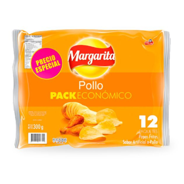 1128 PAPAS MARGARITAS POLLO 300GR PAQ*12 CJ*6