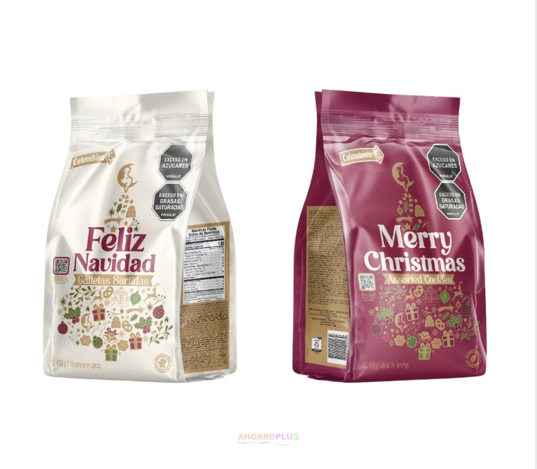2635 NVD GALLETAS MERRY CHRISTMAS COLOMBINA 450GR CJ12   Mayorista AhorroPlus